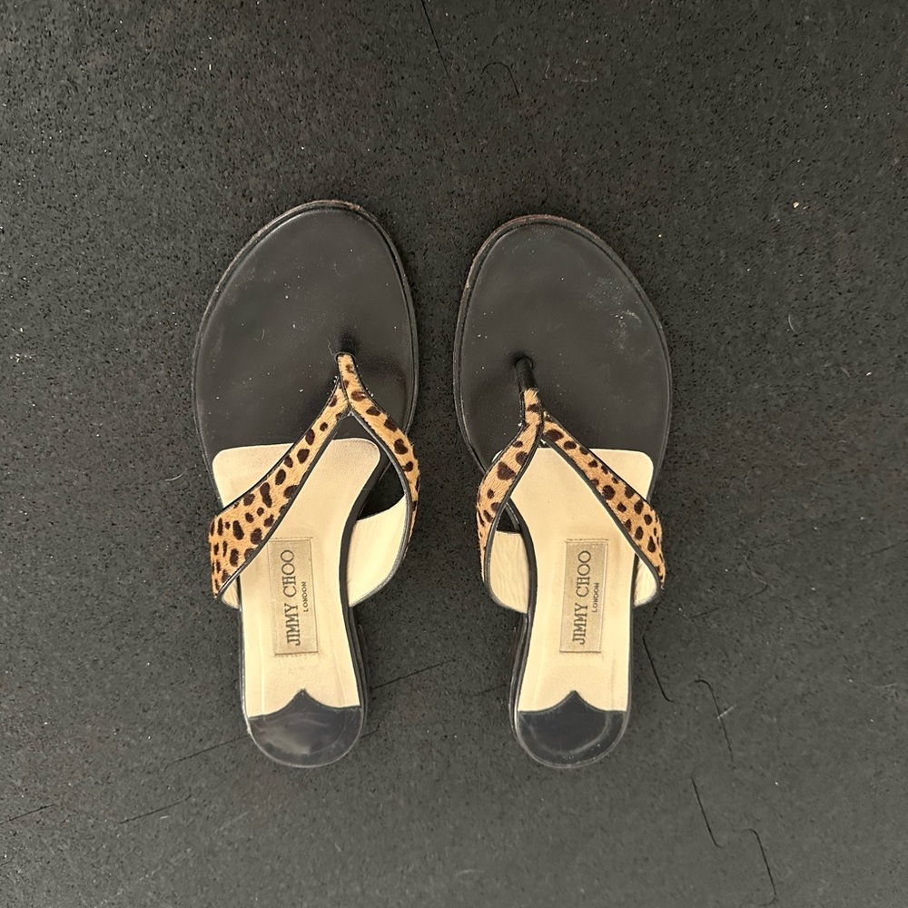 Jimmy Choo Black and Tan Sandals